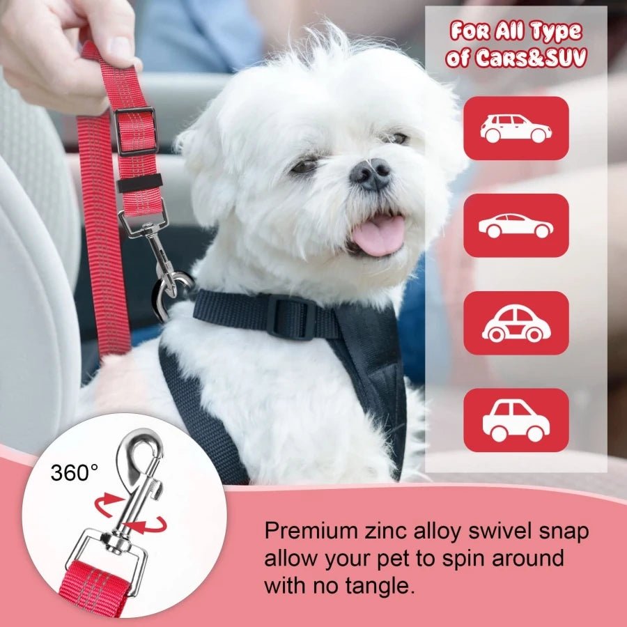 Adjustable Car Dog Leash by HYPOCBD - Secure and Comfortable Pet Travel Accessory