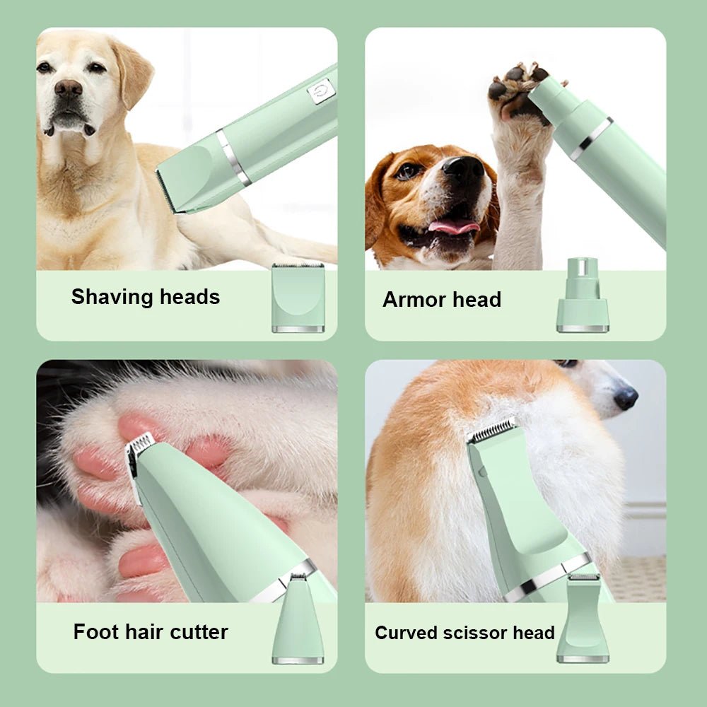 4-in-1 Electric Dog Clippers (4 Blade Options) - HYPOCBD